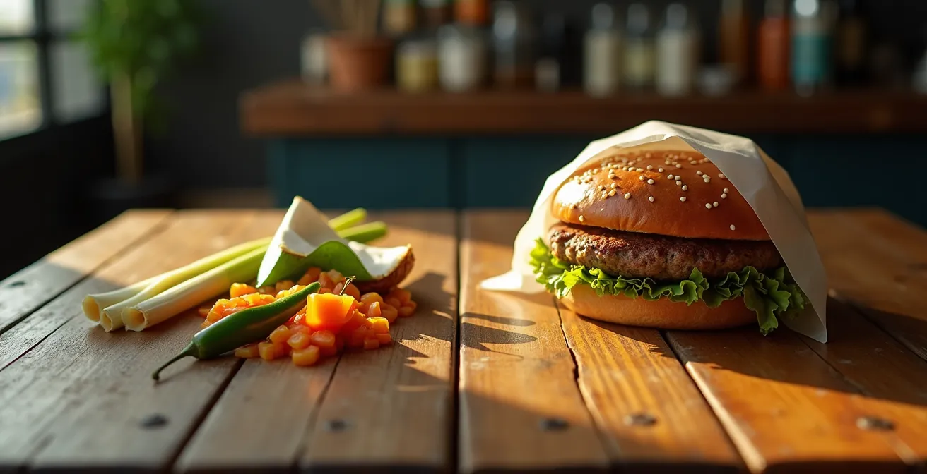 Menu manuscrit sur tableau noir dans un restaurant local avec plats traditionnels