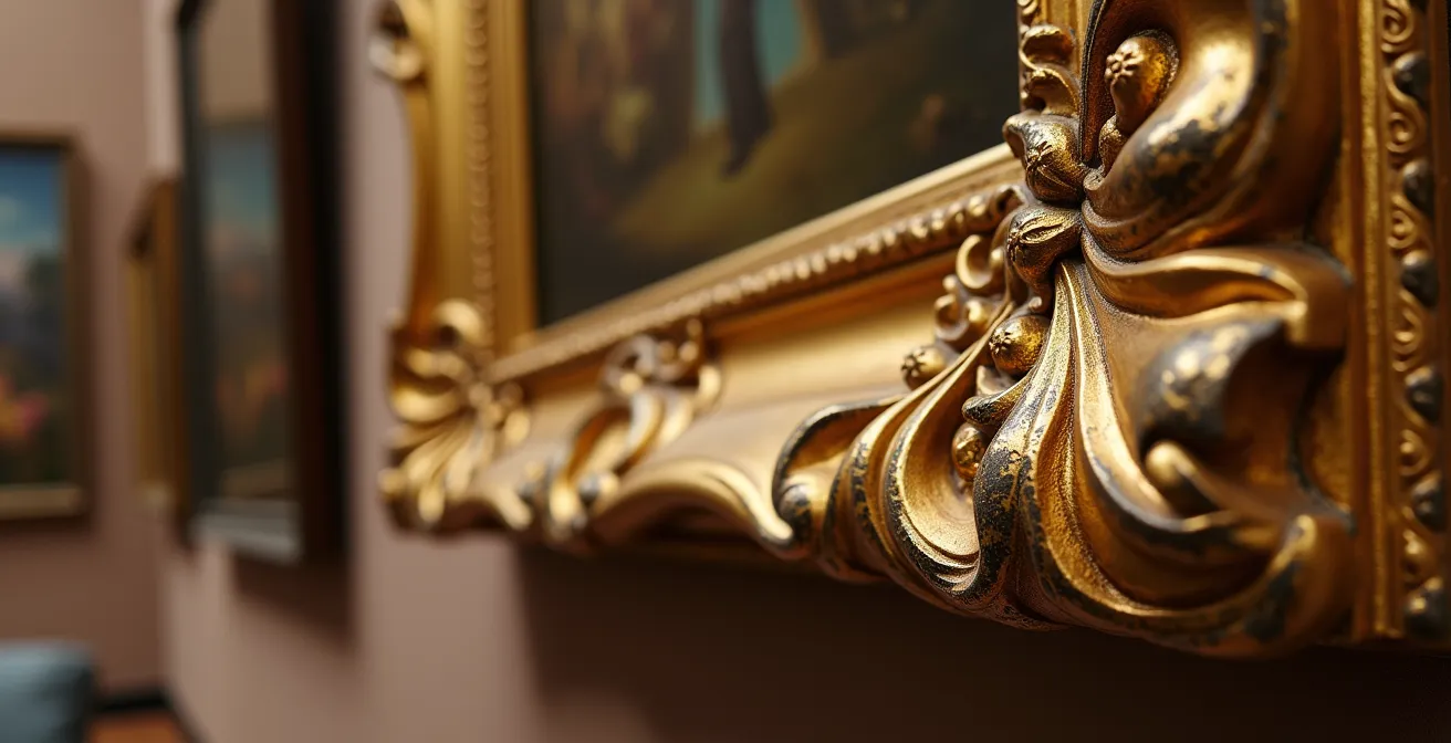 Intérieur d'un petit musée privé avec des œuvres d'art dans un cadre domestique élégant et intime